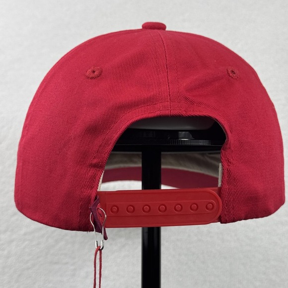Poppi Hat Cap Snap Back Red Cream Embroidered Logo Soda Serving Taste Promo Mens - Picture 3 of 9